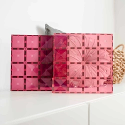 CONNETIX - Klocki magnetyczne Pastel Base Plate Pack - Pink & Berry - 2 el.