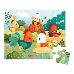 Janod -  Puzzle w walizce Witajcie na farmie 20 elementów 2+