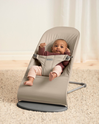 BABYBJORN - leżaczek BLISS WOVEN/JERSEY Tri Fabric, Piaskowoszary