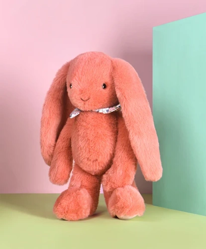 DOUDOU ET COMPAGNIE - pluszowy królik Lapin Fleurette, 35 cm, terakota