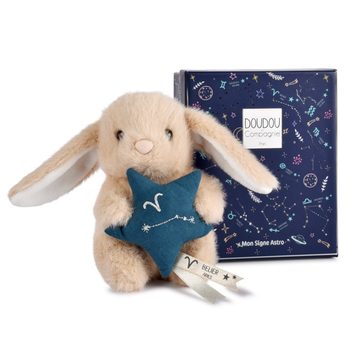 DOUDOU ET COMPAGNIE - pluszowy królik ze znakiem zodiaku DOUDOU ASTRO, 12 cm, baran