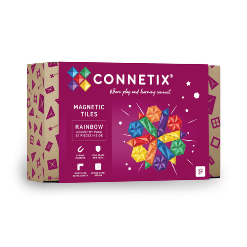 CONNETIX - Klocki magnetyczne Rainbow Geometry Pack - 30 el.