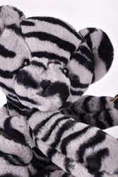 DOUDOU ET COMPAGNIE - pluszowa torba na ramię miś w zebrę, czarno-biały zebra