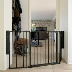 DogSpace - Max M - przykręcana bramka dla psa, czarna (90-146cm)