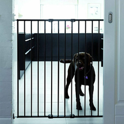 DogSpace - Charlie – bardzo wysoka, przykręcana bramka dla psa, czarna (63.5-107cm)