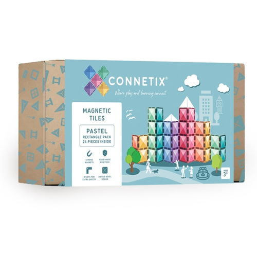 CONNETIX - Klocki magnetyczne Pastel Rectangle Pack - 24 el.