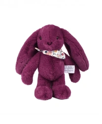 DOUDOU ET COMPAGNIE - pluszowy królik Lapin Fleurette, 25 cm, śliwka