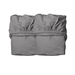 LEANDER - prześcieradło do łóżeczka Baby, 2 sztuki, szare