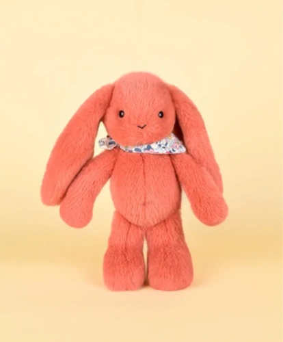 DOUDOU ET COMPAGNIE - pluszowy królik Lapin Fleurette, 25 cm, terakota