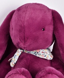 DOUDOU ET COMPAGNIE - pluszowy królik Lapin Fleurette, 70 cm, śliwka
