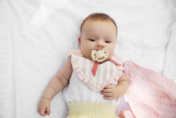 ELODIE DETAILS - smoczek silikonowy Binky Bow 3m+, oat white