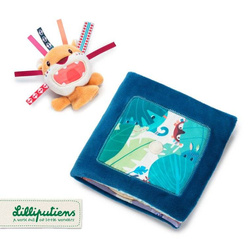 LILLIPUTIENS - Książeczka z mini-pacynką wielofunkcyjna Lew Jack 9 m +