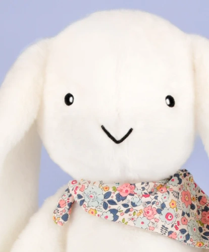 DOUDOU ET COMPAGNIE - pluszowy królik Lapin Fleurette, 50 cm, biały