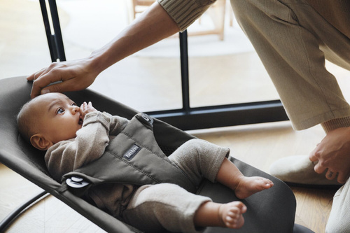 BABYBJORN - leżaczek BLISS WOVEN/JERSEY Tri Fabric, Ciemny Szary