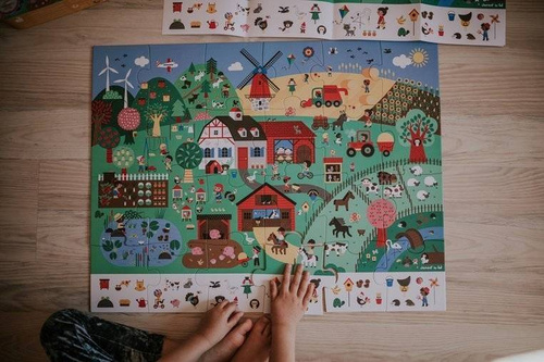 Janod - Puzzle obserwacyjne w walizce Farma 24 elementy 3+