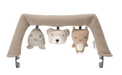 BABYBJORN - leżaczek BLISS Woven, Petal Quilt, piaskowoszary + zabawka Soft Friends