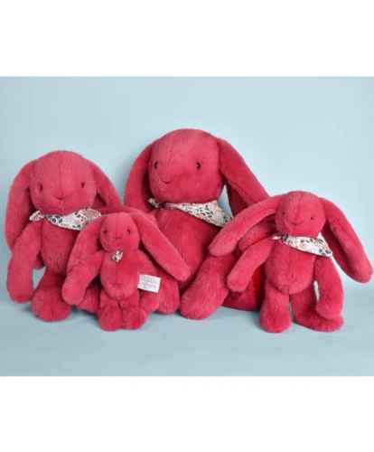 DOUDOU ET COMPAGNIE - pluszowy królik Lapin Fleurette, 35 cm, fuksja