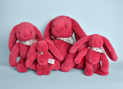 DOUDOU ET COMPAGNIE - pluszowy królik Lapin Fleurette, 25 cm, fuksja