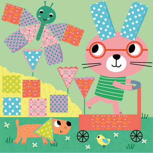 Zestaw kreatywny Wycinanki przyklejanki My arts & crafts 4+, Janod
