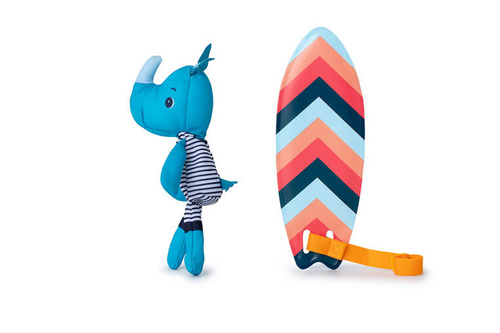 LILLIPUTIENS Magiczna przytulanka do kąpieli surfer Nosorożec Marius 12 m+