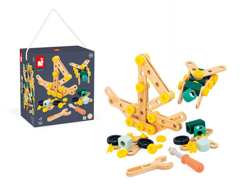 Janod - Zestaw konstruktora 100 elementów Brico'kids 3+