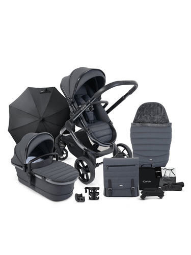 Wózek głęboko-spacerowy iCandy Peach 7 dark grey - kompletny zestaw
