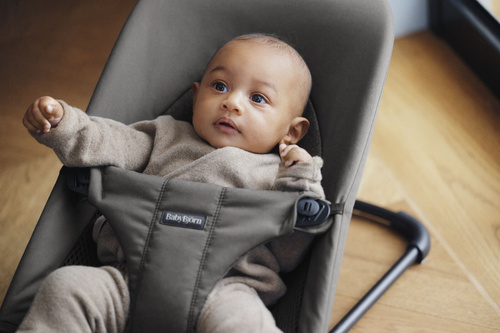 BABYBJORN - leżaczek BLISS WOVEN/JERSEY Tri Fabric, Ciemny Szary
