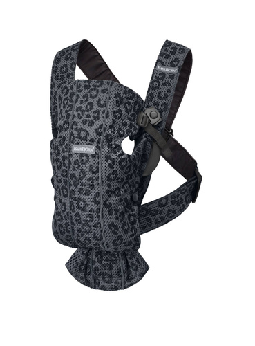 BABYBJORN MINI 3D Mesh – nosidełko, Antracytowy/Leopard